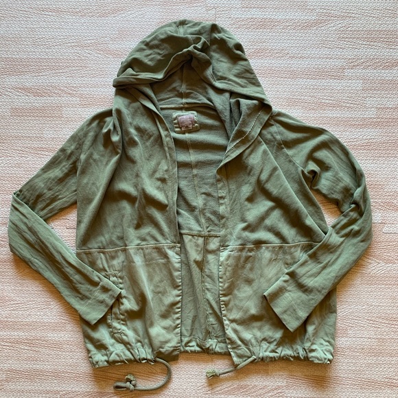 Anthro Postmark Army Green Anorak Hoodie - Picture 2 of 6
